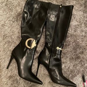 Gucci Rooney Leather Knee Boot
